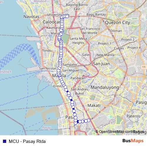 MCU - Pasay Rtda bus Line Map