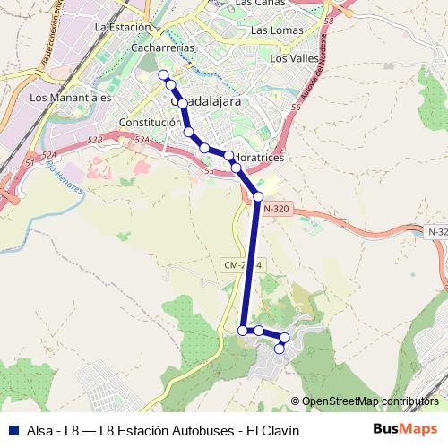 Alsa - L8 bus Line Map