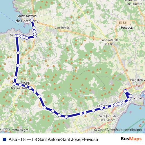 Alsa - L8 bus Line Map