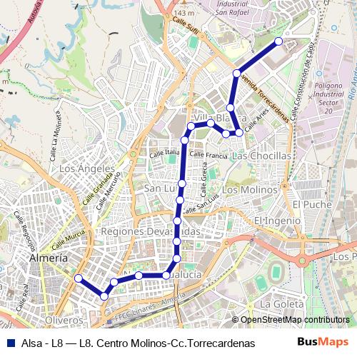 Alsa - L8 bus Line Map