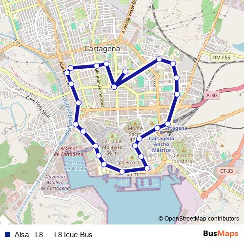 Alsa - L8 bus Line Map