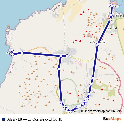 Alsa - L8 bus Line Map