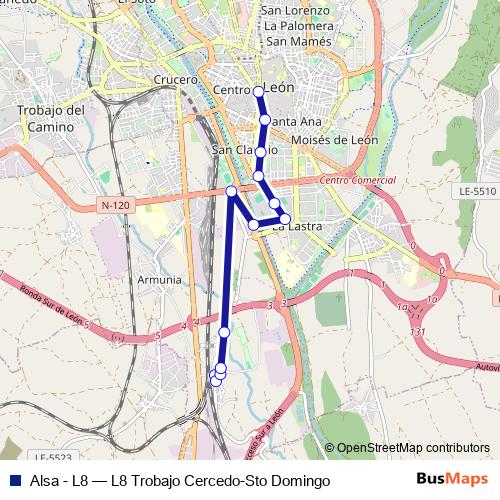 Alsa - L8 bus Line Map