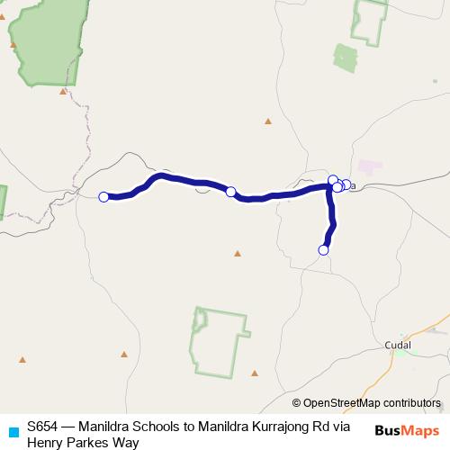 S654 bus Line Map