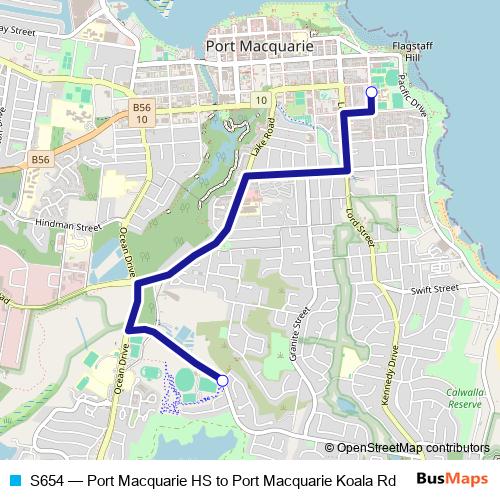 S654 bus Line Map