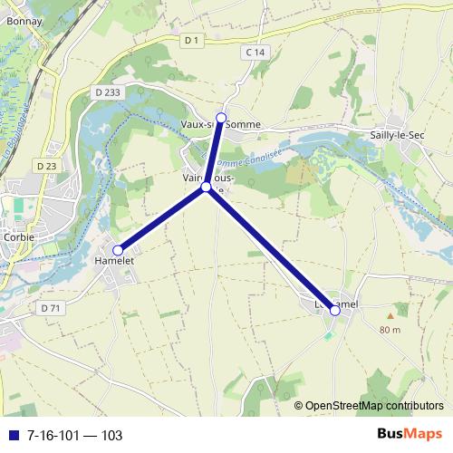 7-16-101 bus Line Map