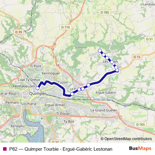 P62 bus Line Map