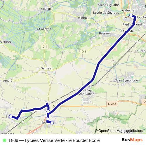 L866 bus Line Map