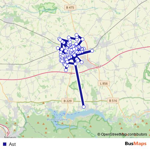 Ast bus Line Map