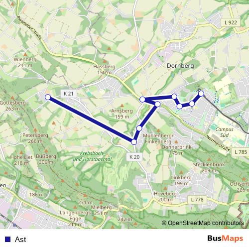 Ast bus Line Map