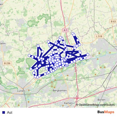 Ast bus Line Map
