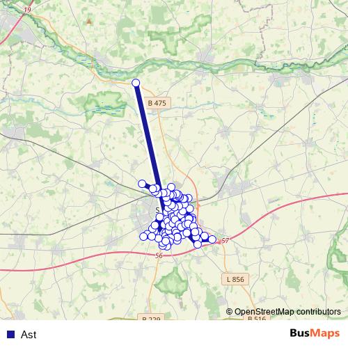 Ast bus Line Map