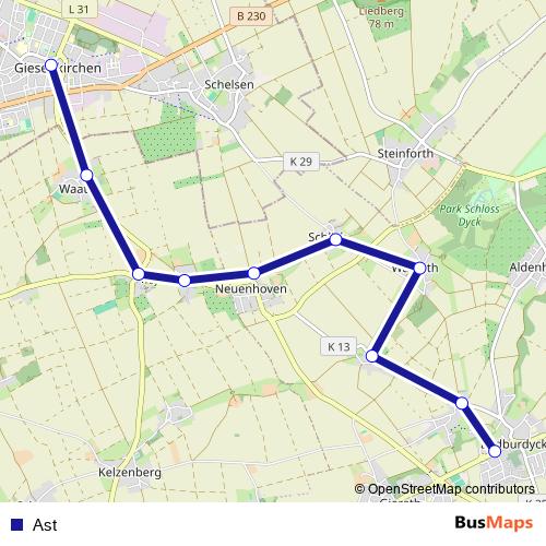 Ast bus Line Map