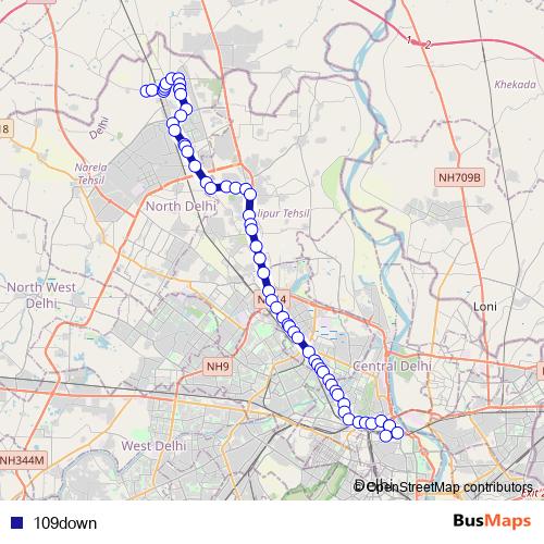 109down bus Line Map