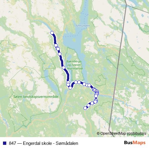 847 bus Line Map