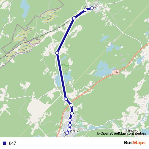 847 bus Line Map