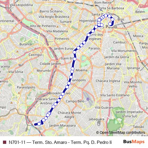 N701-11 bus Line Map
