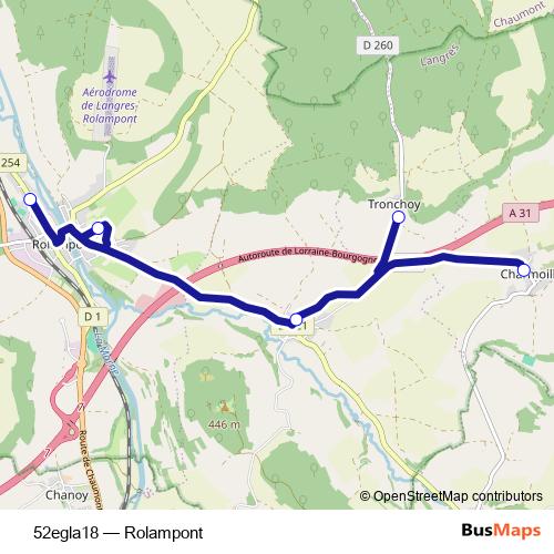 52egla18 bus Line Map