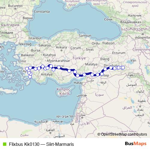 Flixbus Kk0130 bus Line Map
