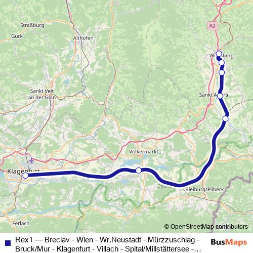 Rex1 rail Line Map