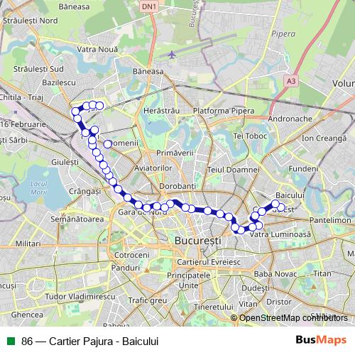 86 trolleybus Line Map
