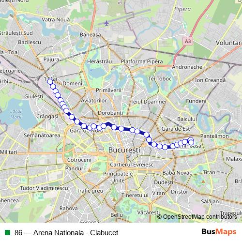 86 trolleybus Line Map