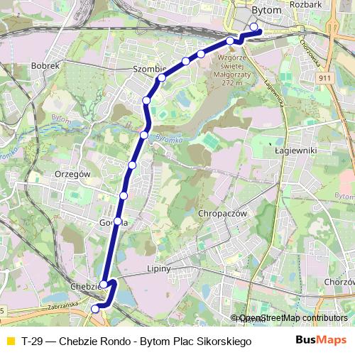 T-29 bus Line Map