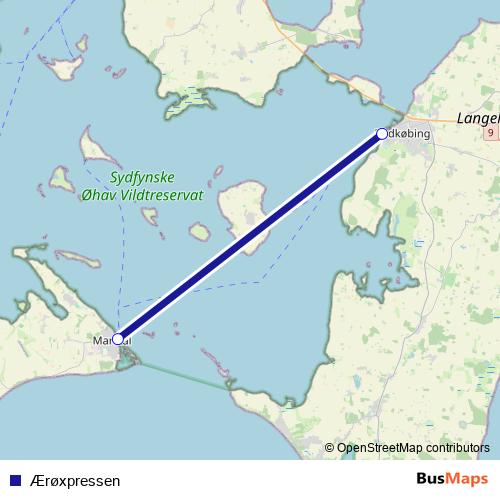 Ærøxpressen ferry Line Map