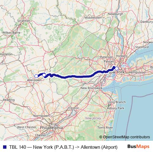 TBL 140 bus Line Map