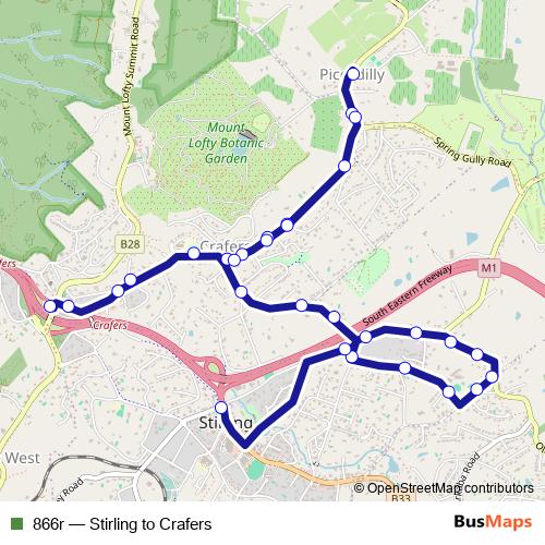 866r bus Line Map