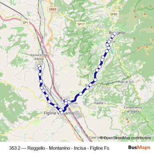 353 2 bus Line Map
