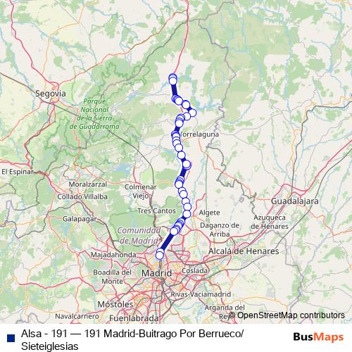 Alsa - 191 bus Line Map
