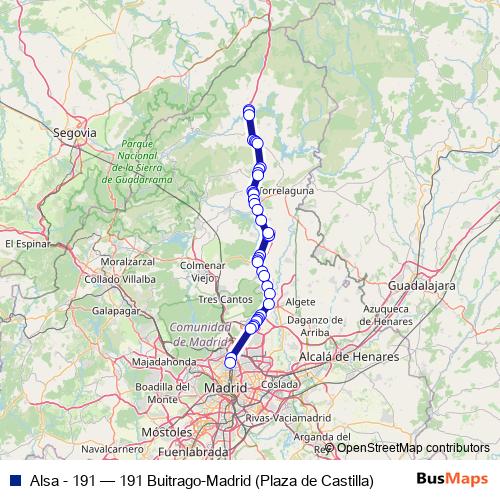Alsa - 191 bus Line Map