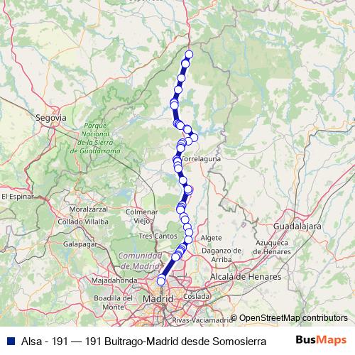 Alsa - 191 bus Line Map