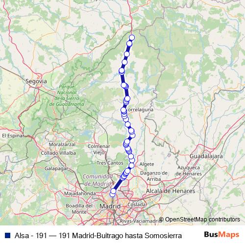 Alsa - 191 bus Line Map