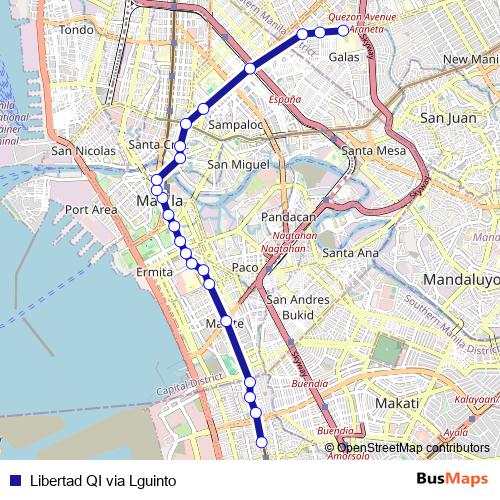 Libertad QI via Lguinto bus Line Map