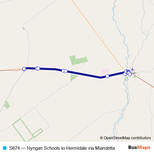 S674 bus Line Map