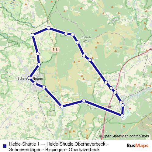 Heide-Shuttle 1 bus Line Map