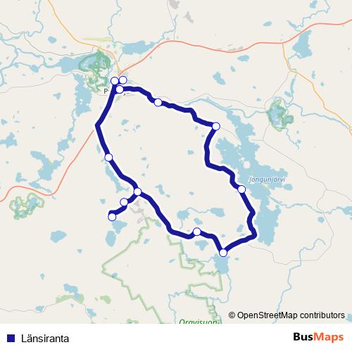 Länsiranta bus Line Map