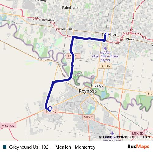 Greyhound Us1132 bus Line Map