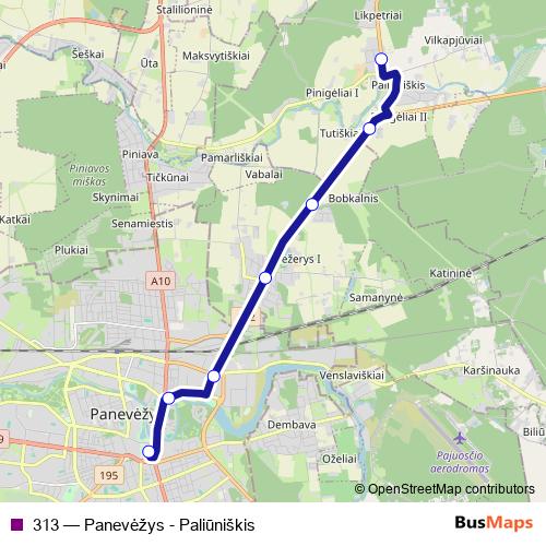 313 bus Line Map