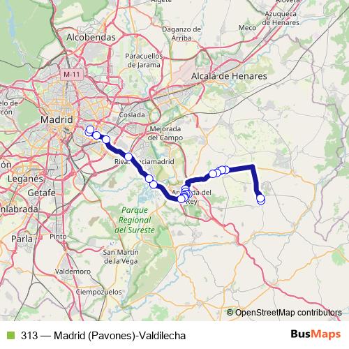 313 bus Line Map
