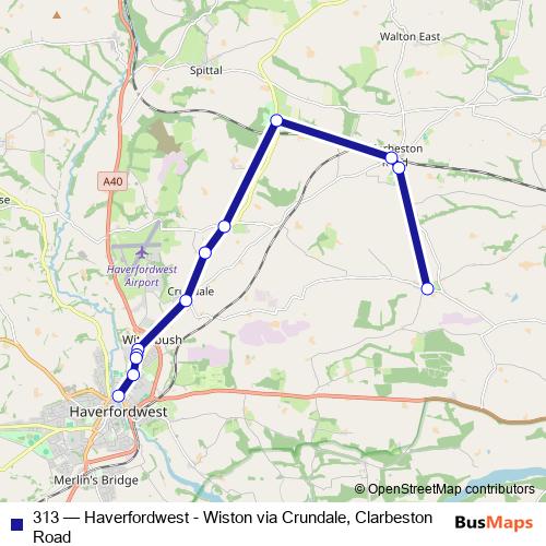 313 bus Line Map