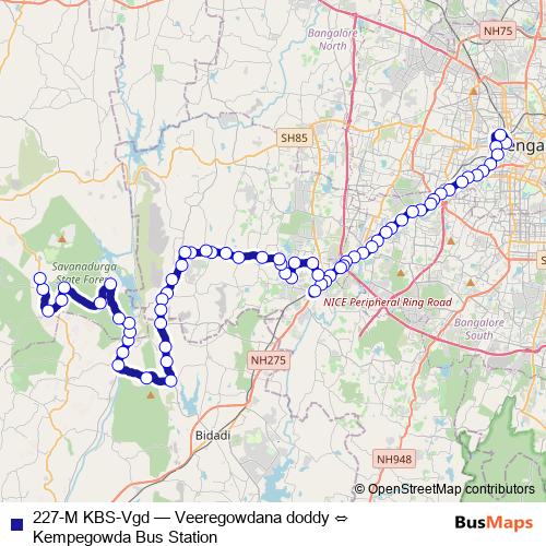 227-M KBS-Vgd bus Line Map
