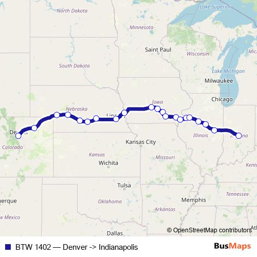 BTW 1402 bus Line Map