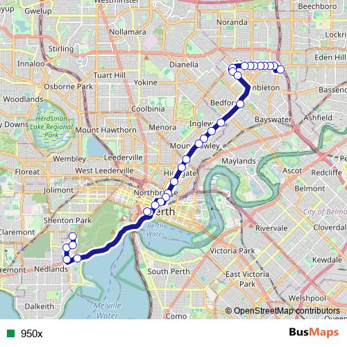 950x bus Line Map