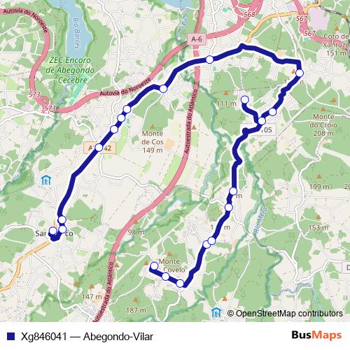 Xg846041 bus Line Map