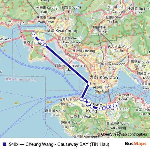 948x bus Line Map
