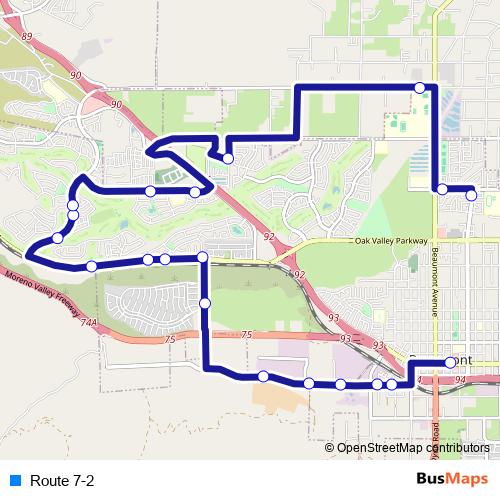 Route 7-2 bus Line Map