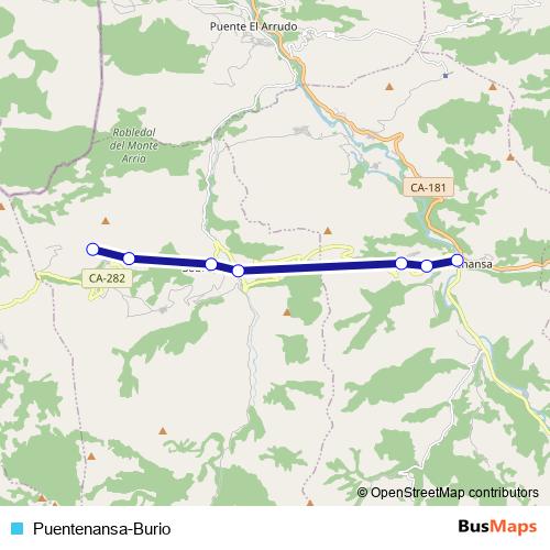 Puentenansa-Burio bus Line Map